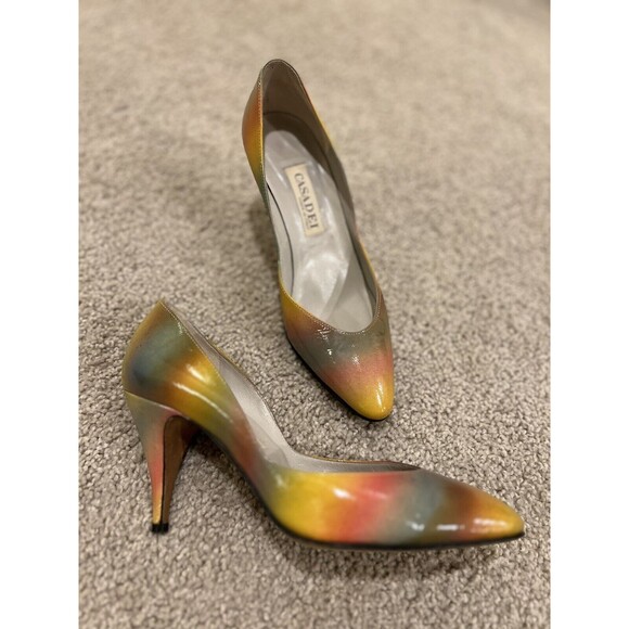 Casadei Shoes - Casadei Vintage 80s Rainbow Pumps Multicolor Sz 6.5